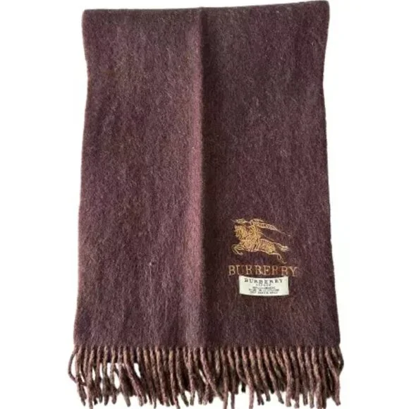 Burberry Vintage Scarf Brown 100% Cashmere Unisex Scarf Made In England - Picture 3 of 6